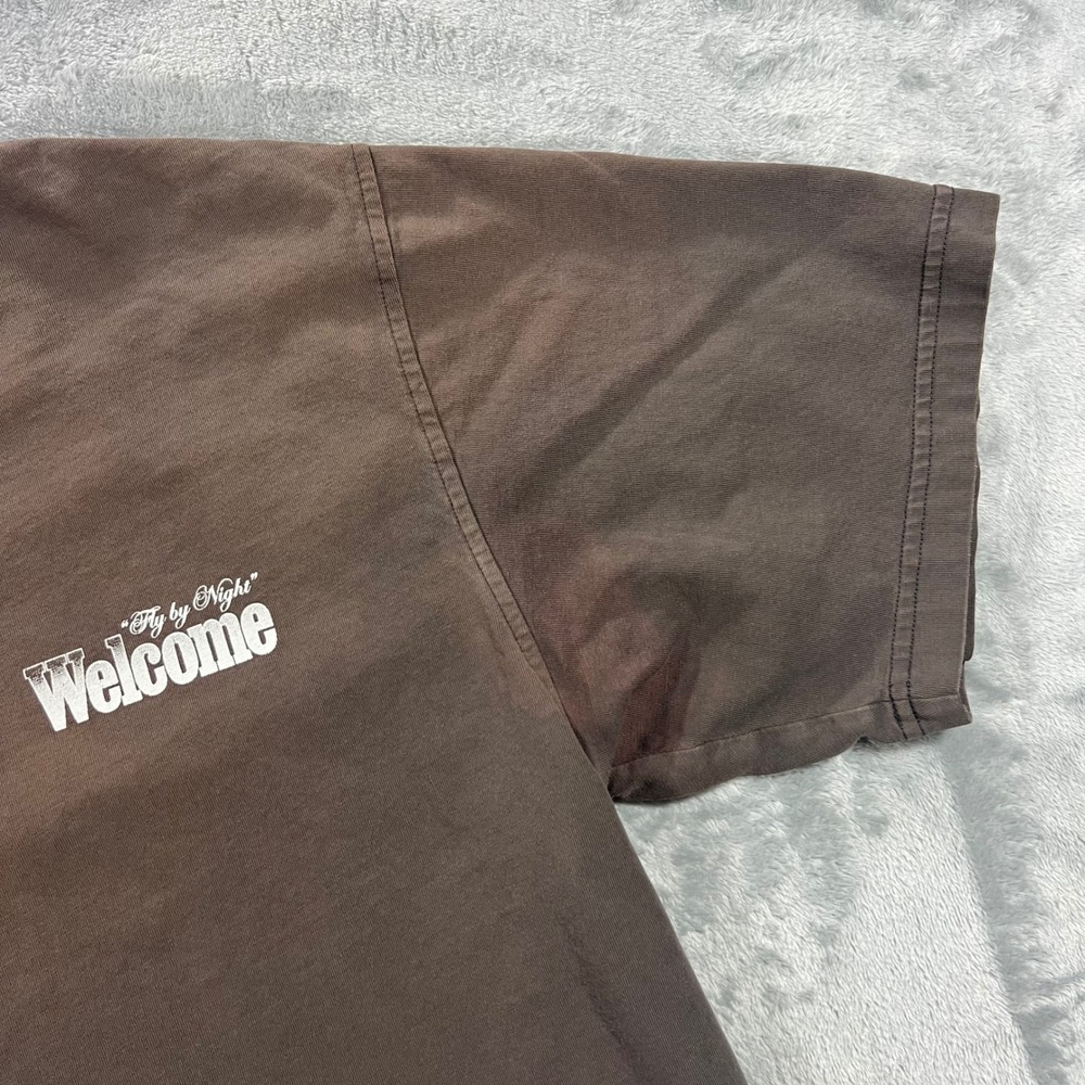 WELCOME SKATEBOARDS Graphic T-Shirt Mens Large Brown‎ Fly by Night Owl - Picture 8 of 16